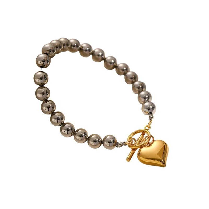 Heart Two Tone Bracelet